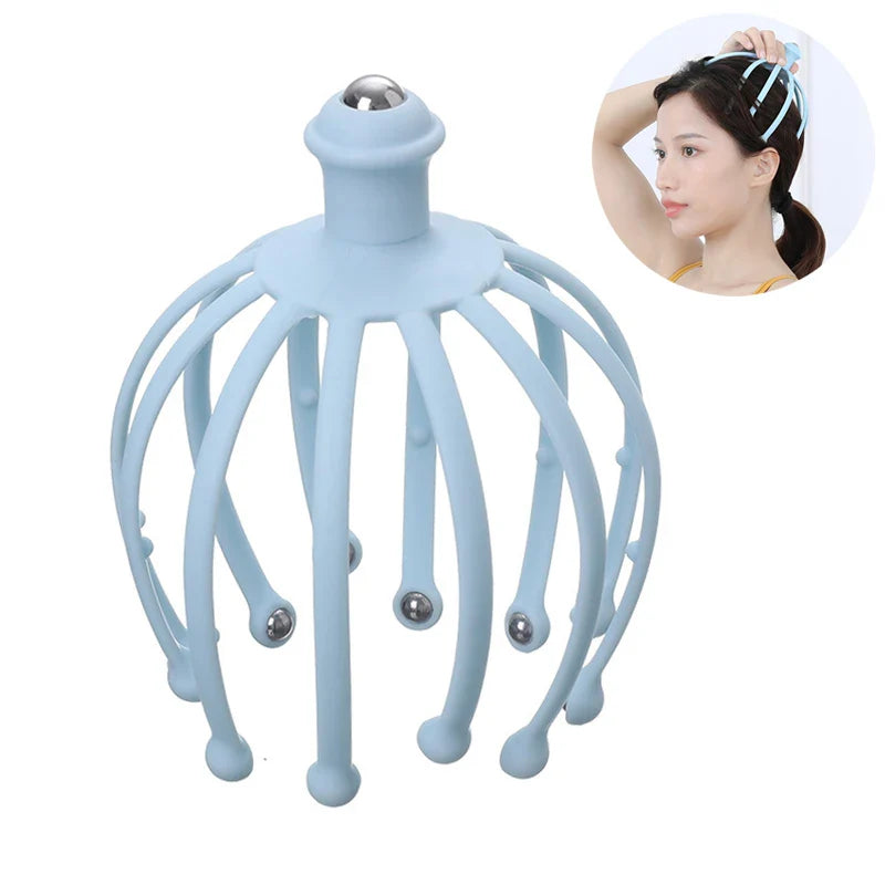 Povei Octopus Scalp Massager Head Neck Stress Relief Spa Tool Beauty Health Care