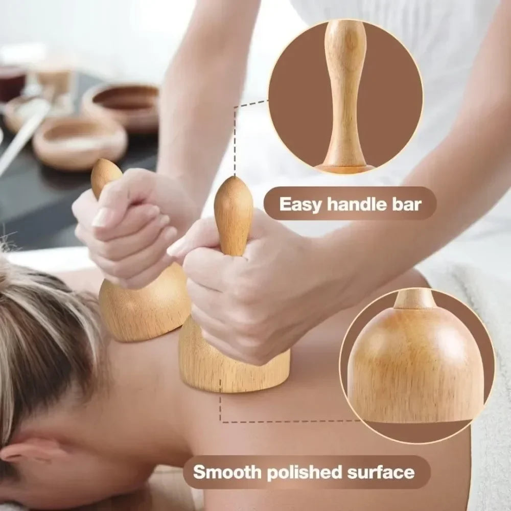 Povei Wood Therapy Massager Set for Body Shaping and Muscle Relaxation