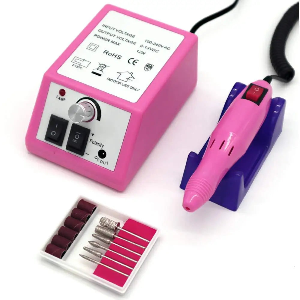 Povei Electric Nail Drill Machine 20,000 RPM Pink Manicure Pedicure Acrylic Tools