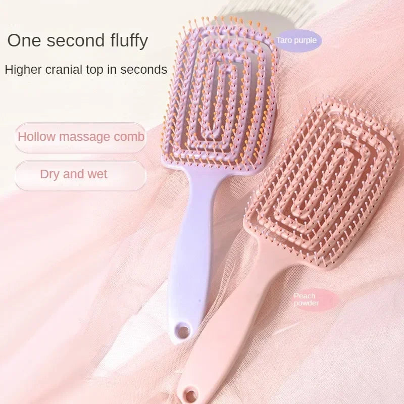 Povei Bristle Nylon Hair Scalp Massage Comb Hairbrush for Women's Wet Curly Hair