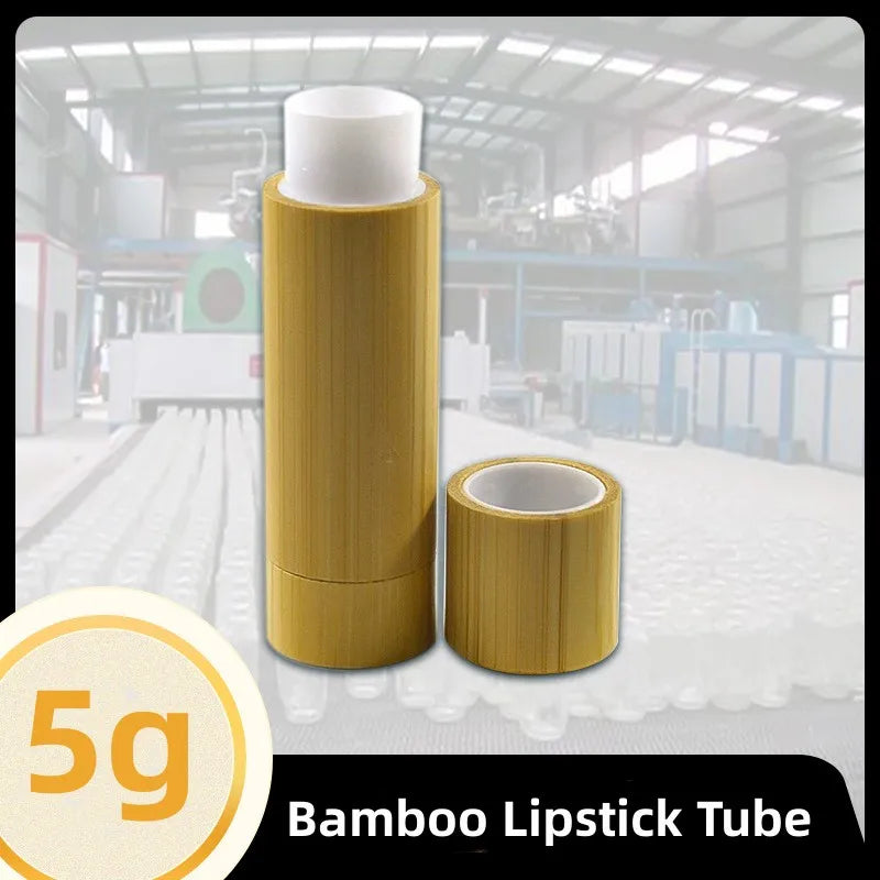 Povei Bamboo Lipstick Tubes: Refillable Cosmetic Containers for Lip Balm, Gloss, Deodorant