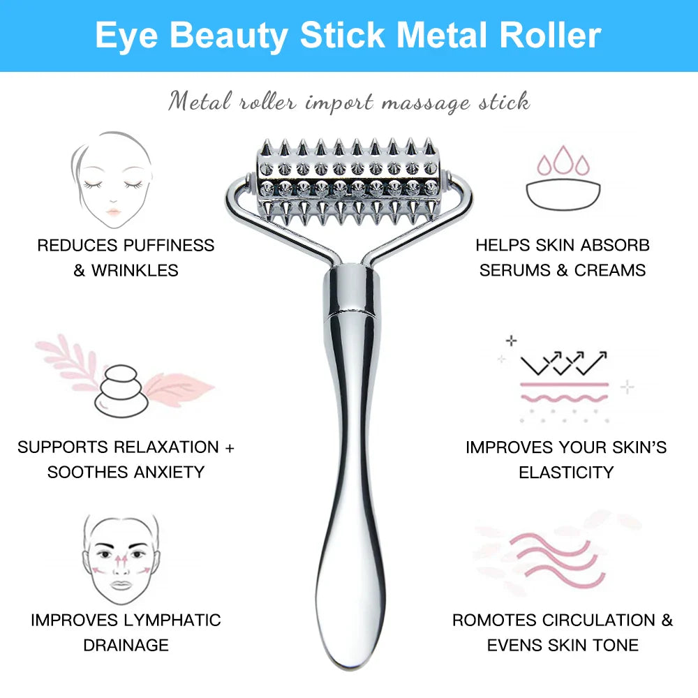 Povei Pointed Roller Spatula Facial Stone Roller Massager for Beauty Skin Care