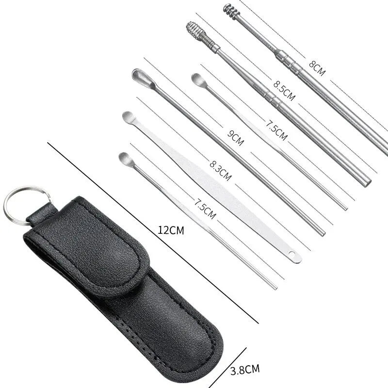 Povei Ear Cleaner Tool Earpick Sticks Earwax Remover Curette Ear Pick Cleaning Spoon