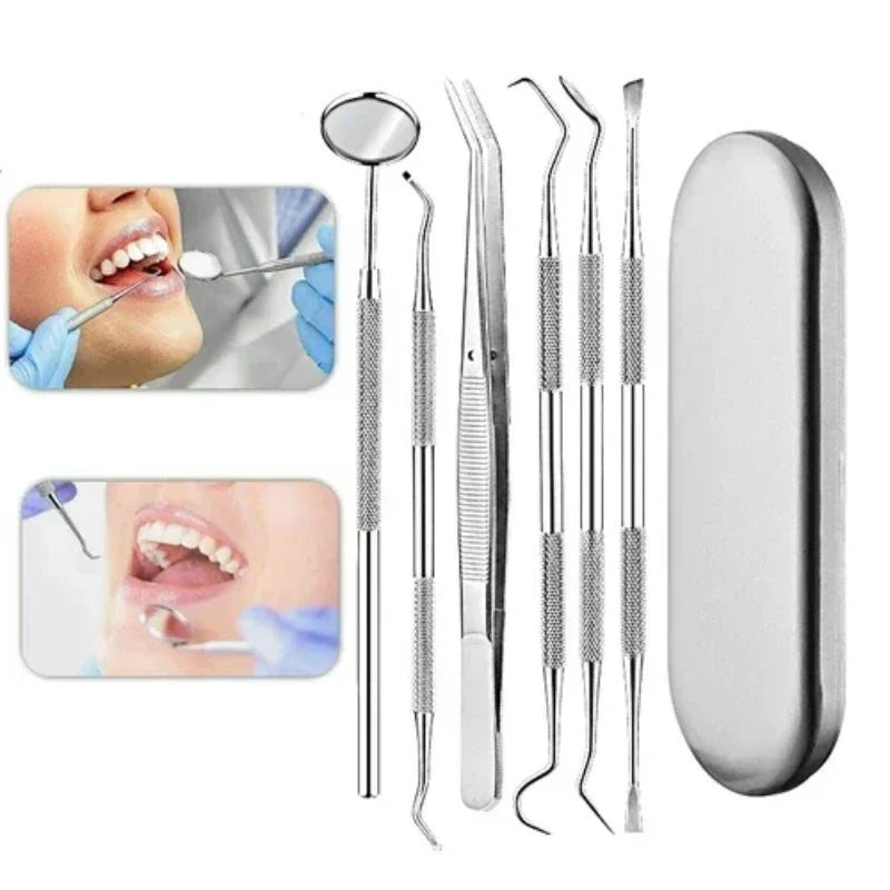 Povei Dental Care Kit: Mirror, Scaler, Pick, Spatula - Laboratory Equipment, Dentist Gift