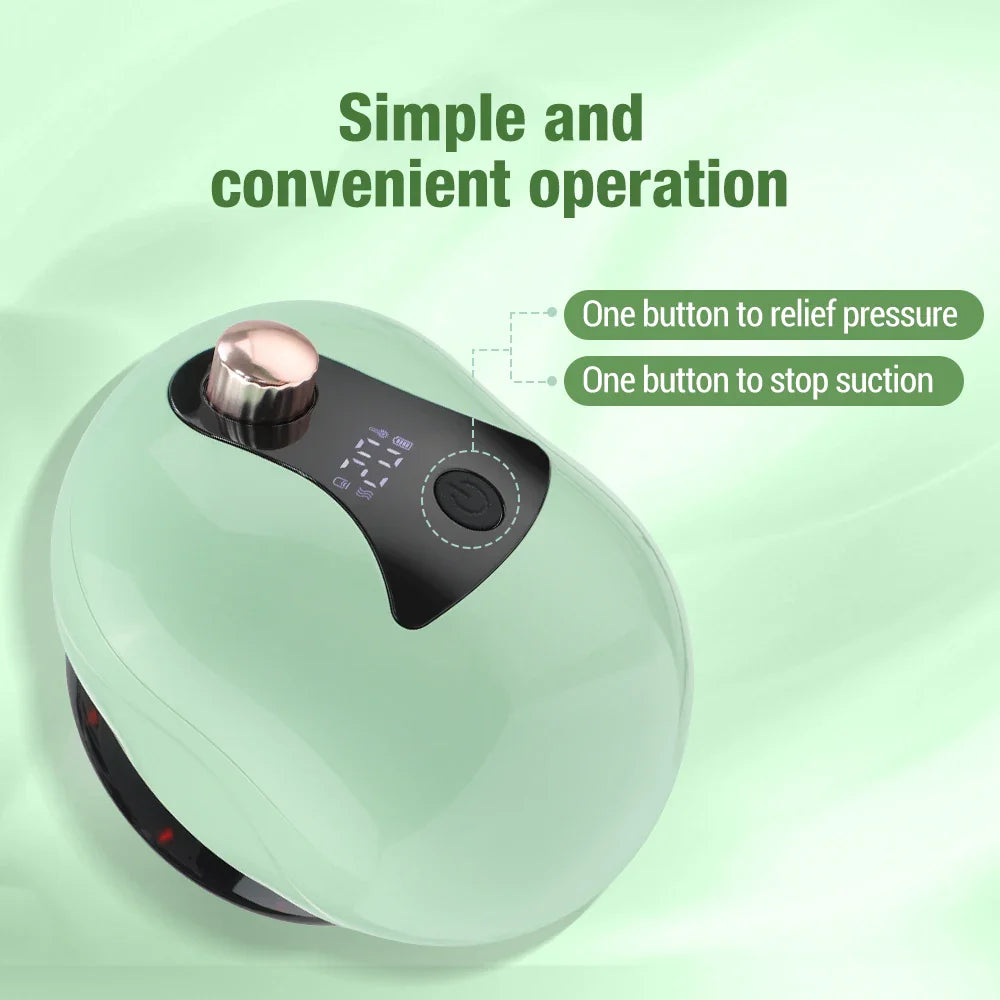 Povei Electric Cupping Massager LCD Display Vacuum Body Massager Gua Sha Scraping Stimulator