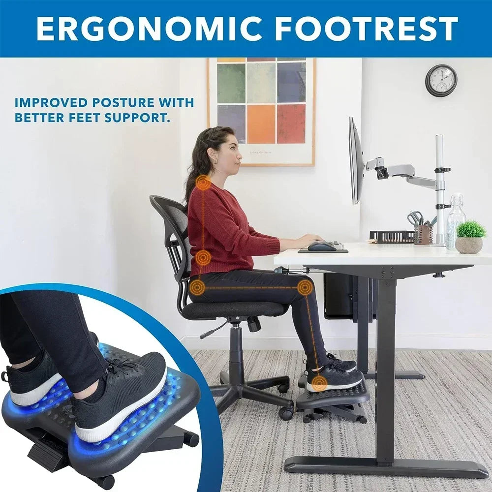 Povei Ergonomic Tilting Foot Rest with Massage Surface for Home Office