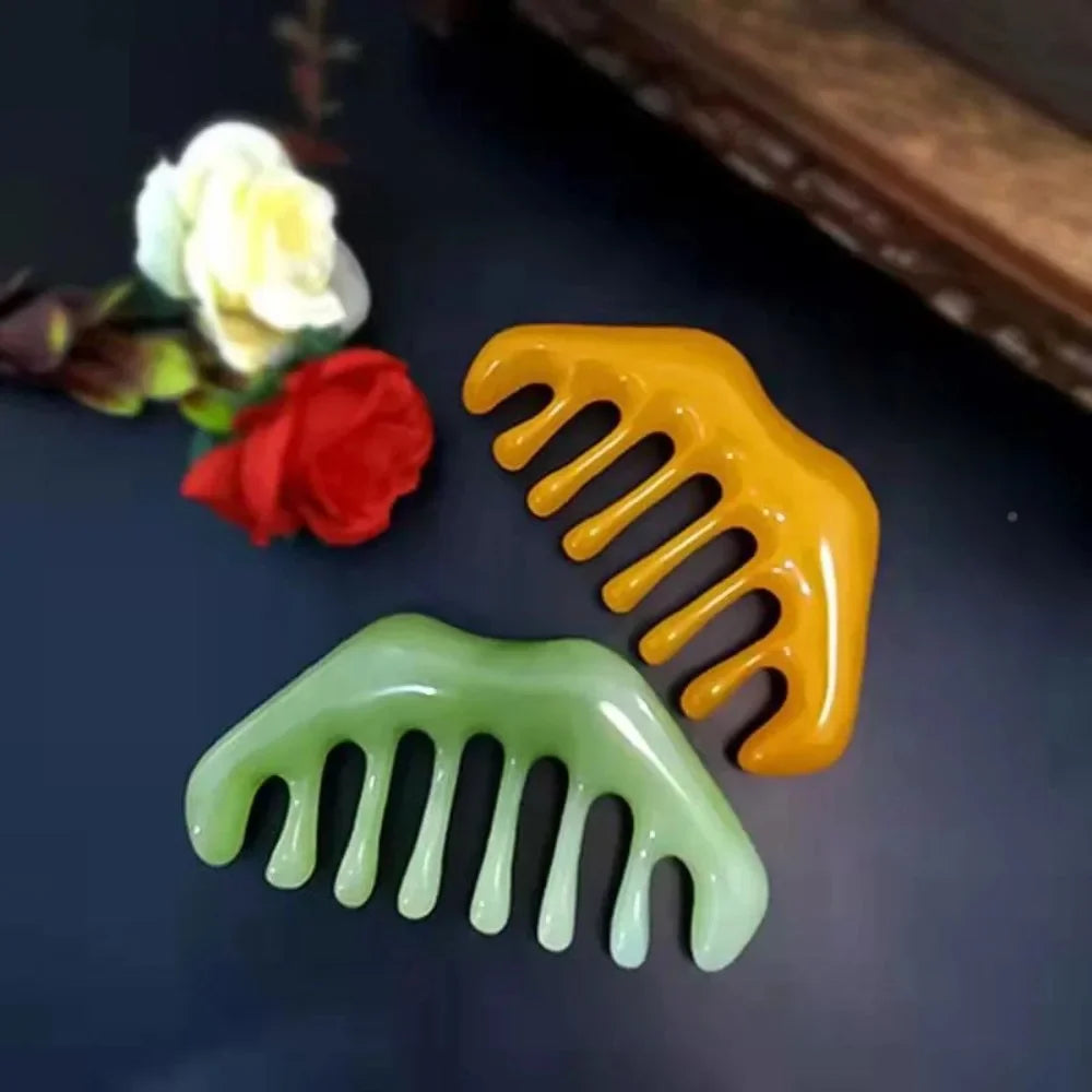 Povei Natural Resin Gua Sha Massage Comb for Head Body Scalp Care & Reflexology