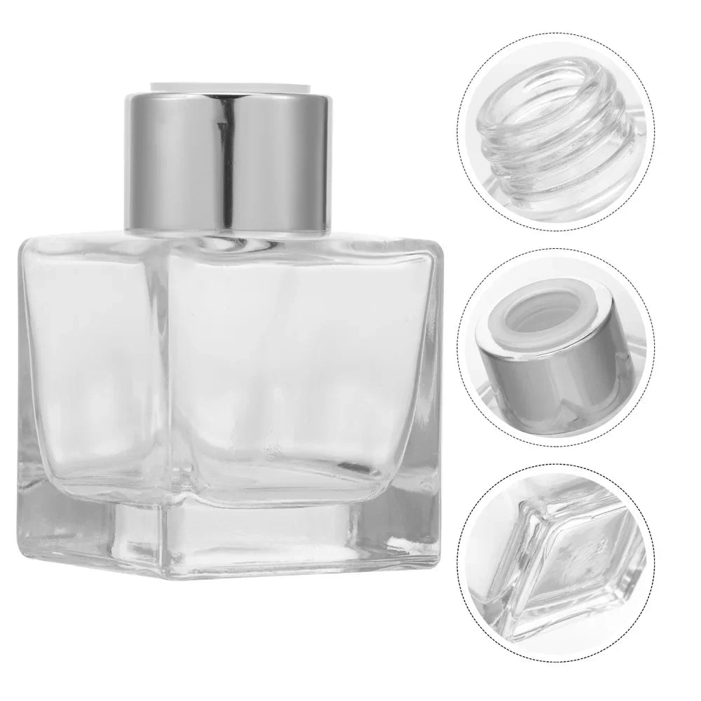 Povei 50ml Home Fragrance Diffuser Bottle Glass Container for Essential Oil Reed Diffusers