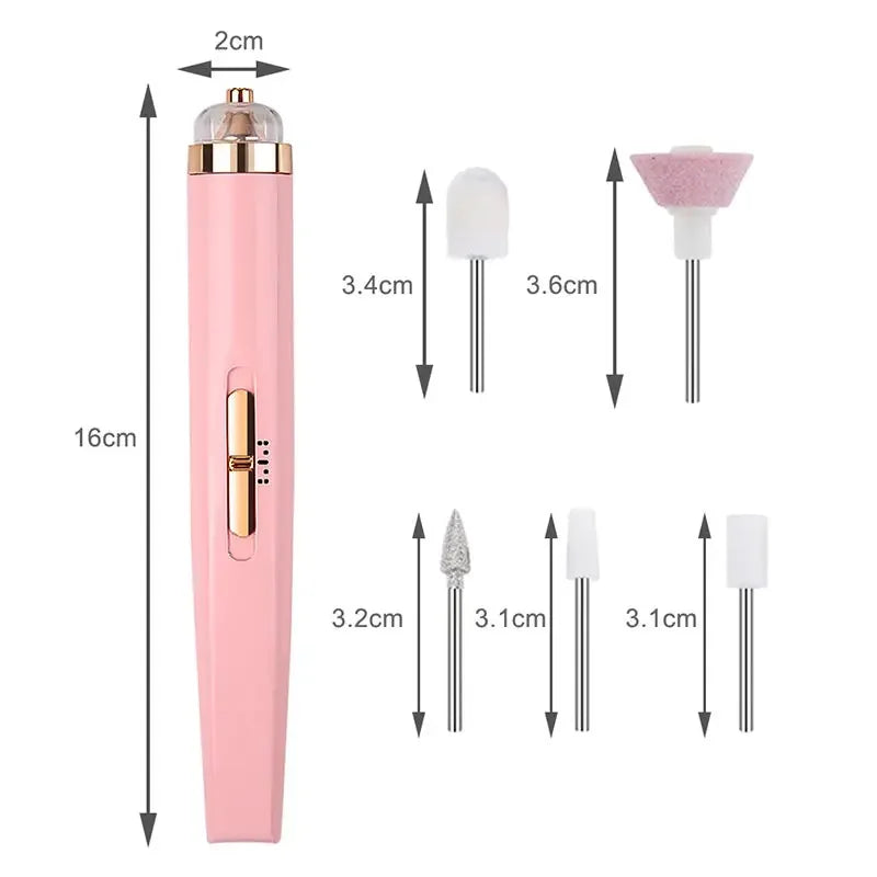 Povei 5-in-1 Rechargeable Nail Drill with Light: Professional Salon Supplies & Accessories