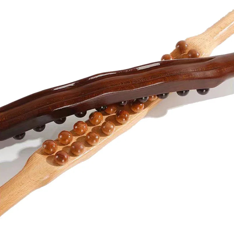 Povei Carbonized Wood Guasha Massage Stick for Muscle Relaxation and Meridian Therapy