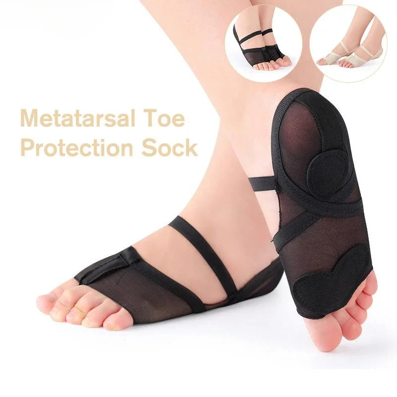 Povei Breathable Toe Metatarsal Protection Sock for Dance & Yoga - Foot Care Tool