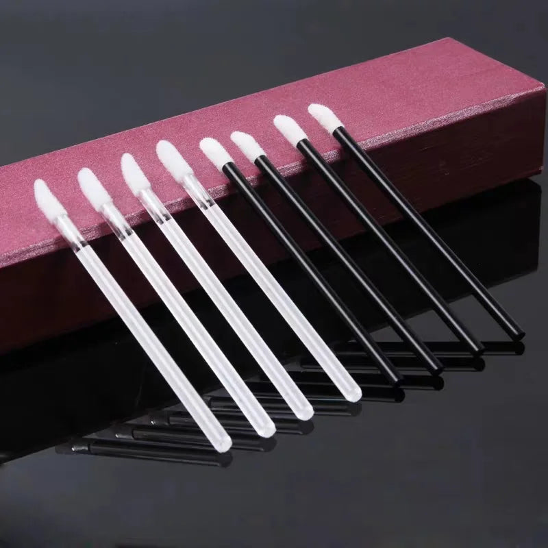 Povei 50-Piece Disposable Makeup Brushes Set for Lips, Eyelashes, and Mascara