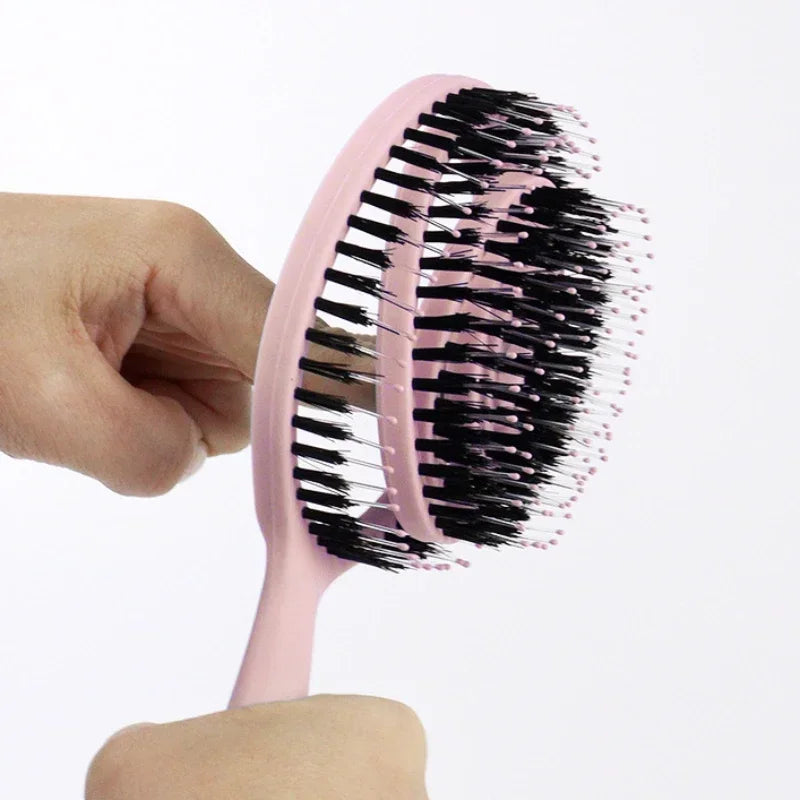 Povei Bristle Nylon Hair Massage Comb Detangling Brush Hairdressing Styling