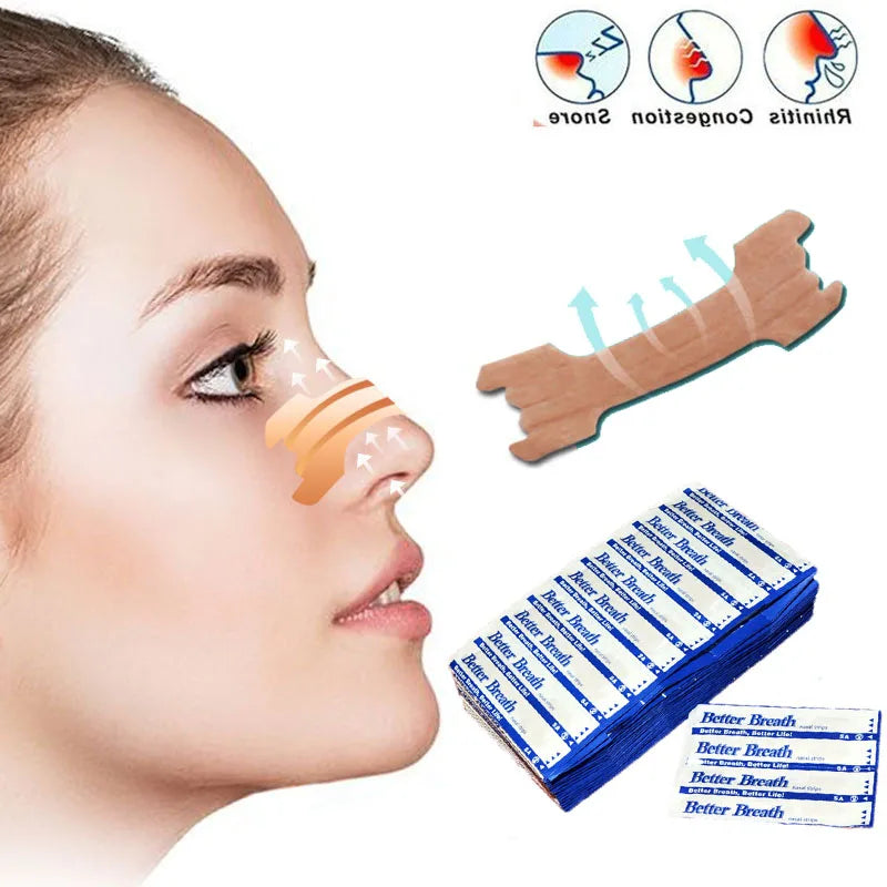 Povei Breathe Right Nasal Strips Stop Snoring Anti Snoring Strips for Better Breathing