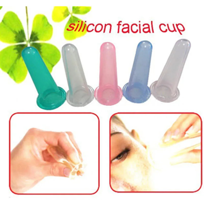 Povei 10Piece Mini Silicone Cupping Facial Massager Cups for Beauty & Health