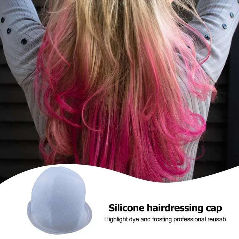 Povei Silicone Hair Dyeing Cap for Highlighting and Coloring - Reusable and Safe.