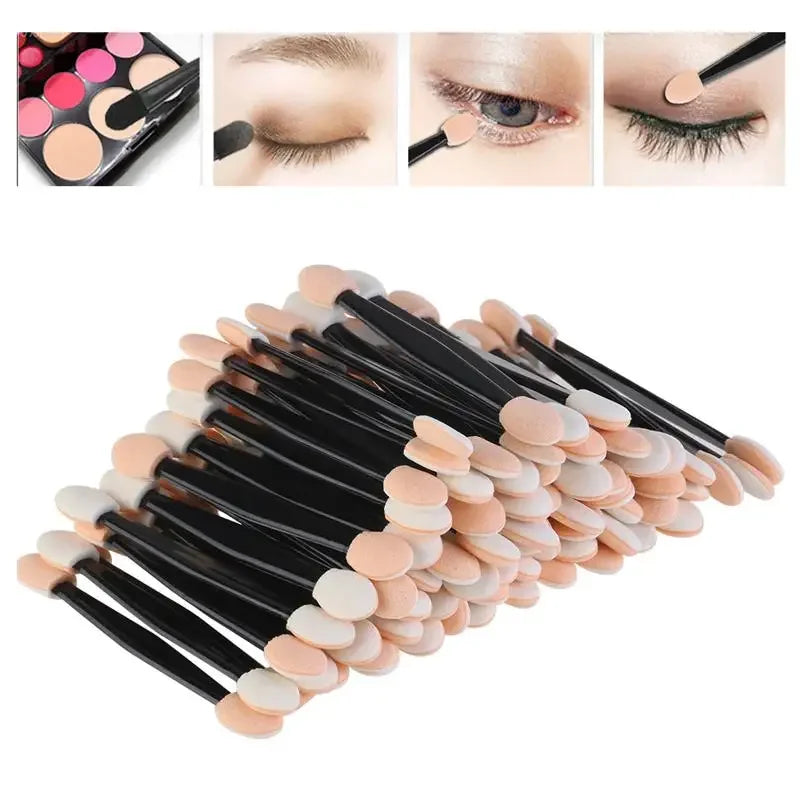 Povei Double-head Eyeshadow Brush Set for Women - 30Pcs Makeup Sponge Stick Applicators