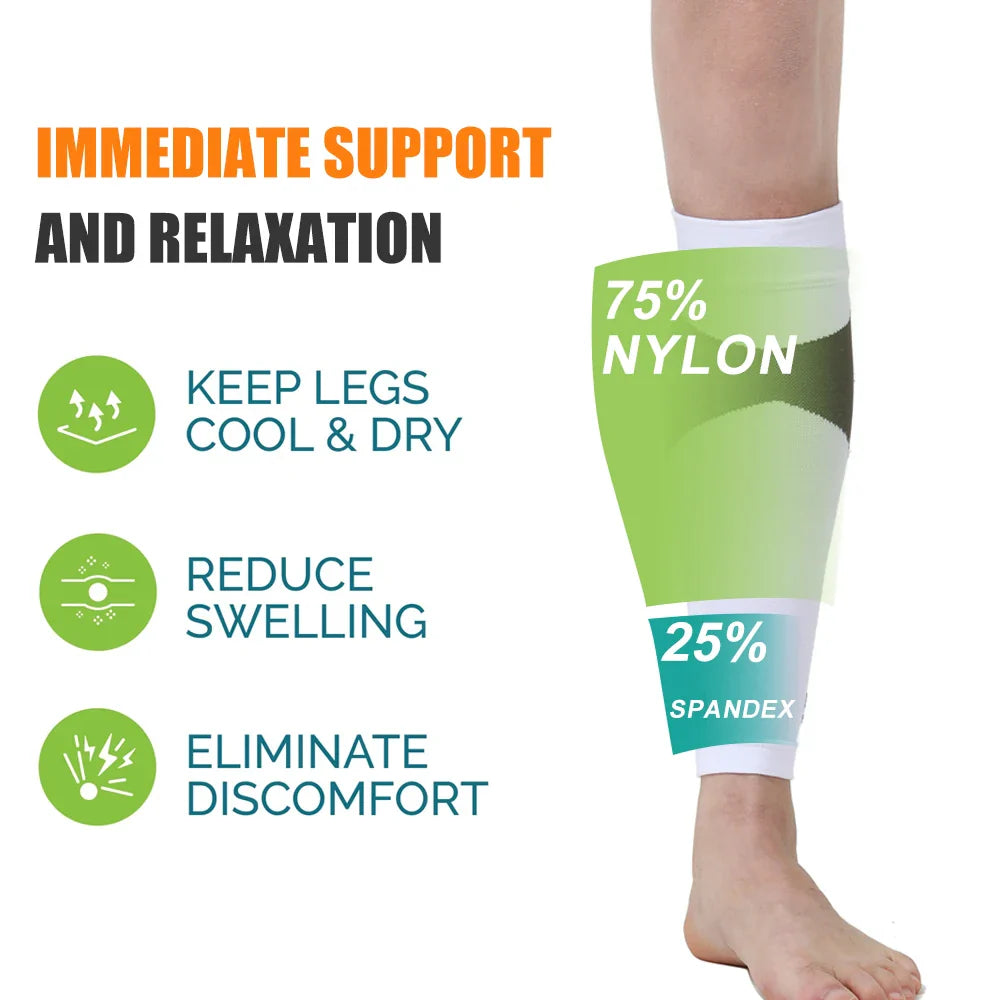 Povei Calf Compression Sleeves - Support for Shin Splints, Varicose Veins, Pain Relief