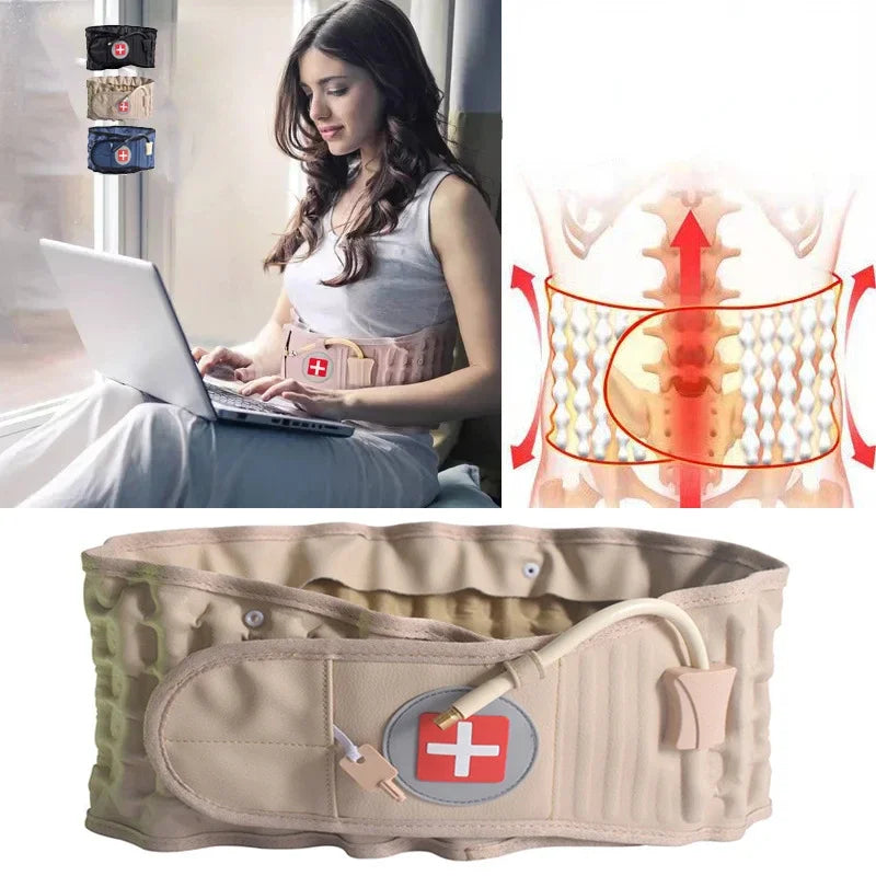 Povei Lumbar Support Belt - Inflatable Traction for Back Pain Relief