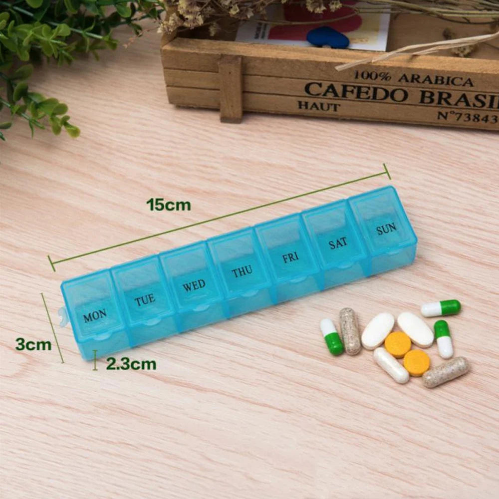 Povei 7-Day Pill Holder Weekly Medicine Organizer Case