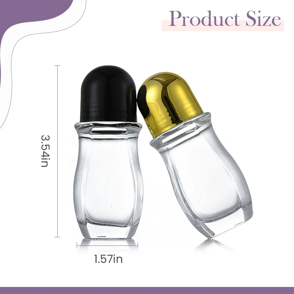 Povei 30ml Clear Glass Essential Oil Roller Bottle