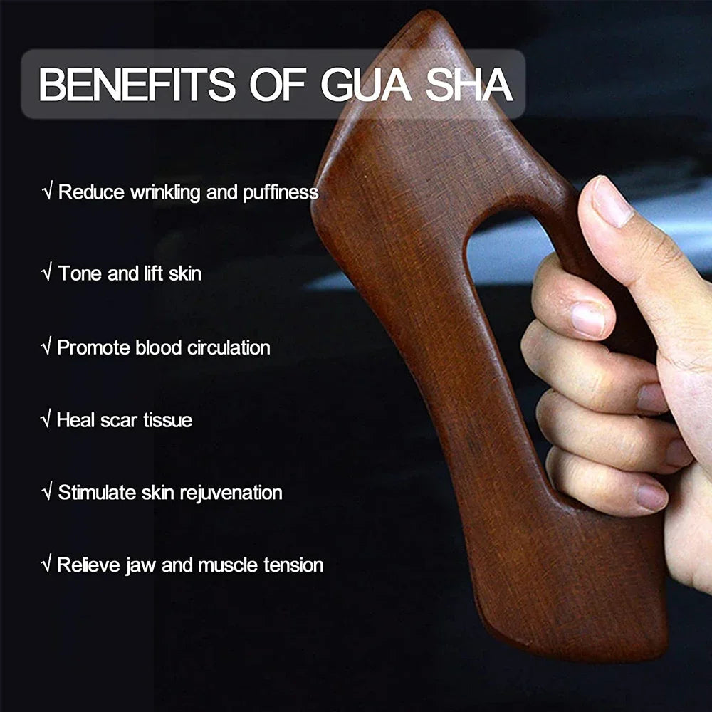 Povei Wooden Guasha Massage Tool for Body Pressure Therapy and Acupuncture Scraper