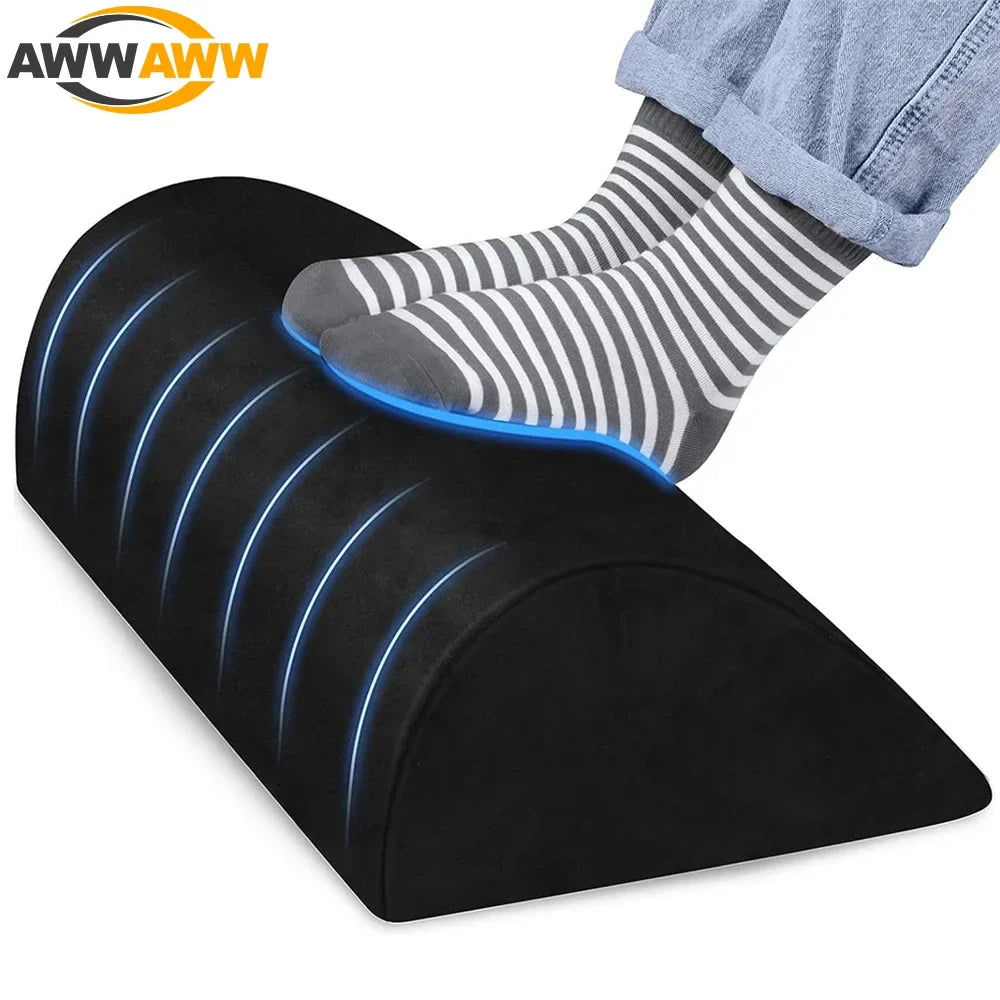 Memory Foam Foot Rest by Povei: Under Desk Office Accessories for Ankle Support