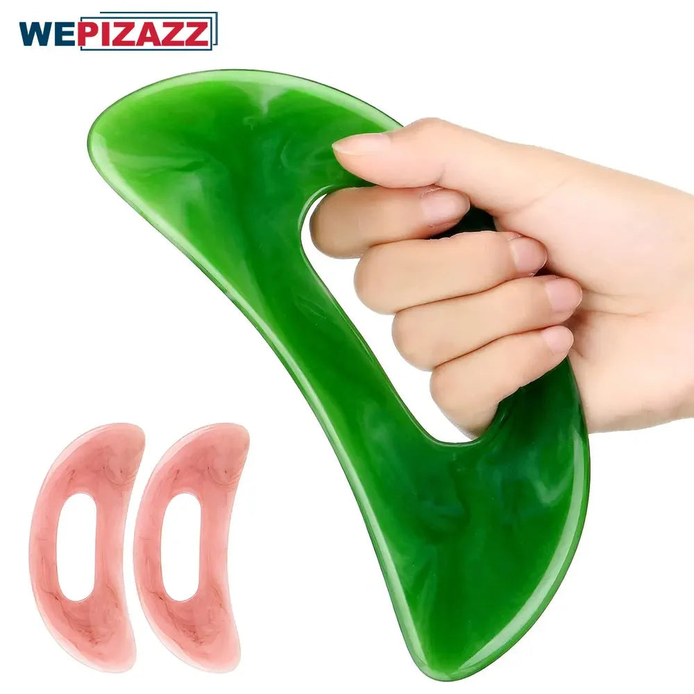 Povei Resin Gua Sha Massage Tool for Body Shaping and Lymphatic Drainage