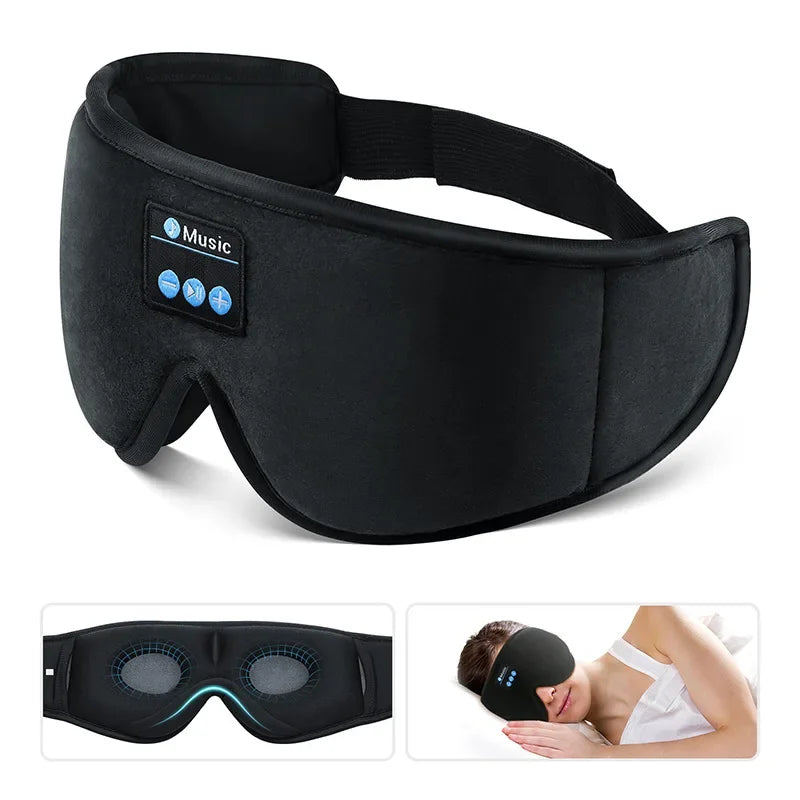 Povei 3D Eye Mask with Bluetooth Sleep Headphones and HD Speaker