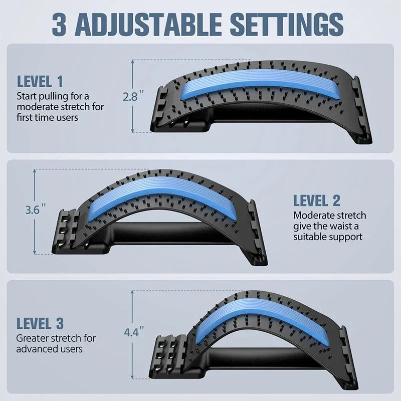 Povei 4-Level Adjustable Back Massager and Lumbar Support for Pain Relief