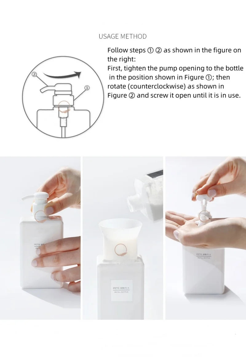 Povei 250ml Liquid Soap Dispenser Pump Bottle for Travel and Home