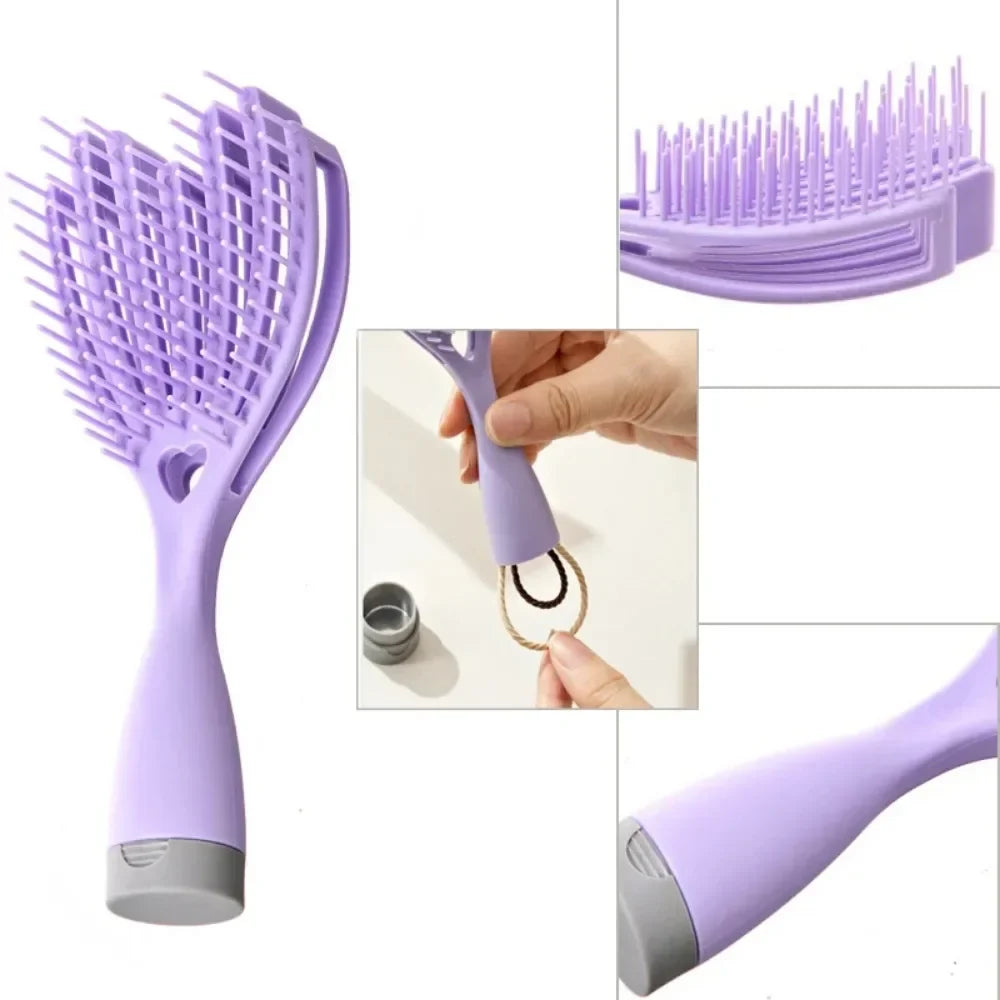 Povei Detangling Scalp Massage Hair Brush for Women - Hollow Out Design