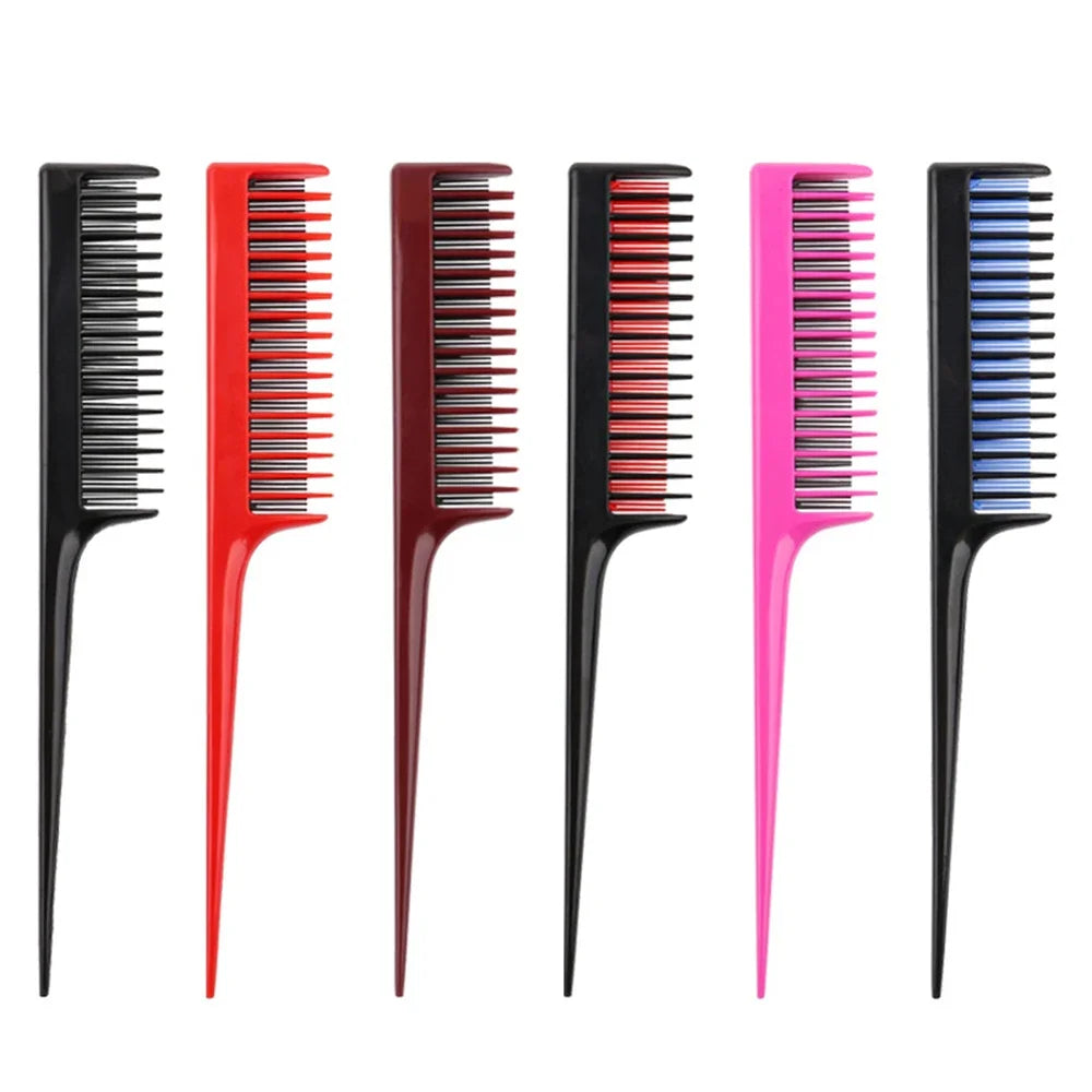 Povei 3-Row Teasing Detangling Hair Comb Brush - Salon Hairdressing Tool