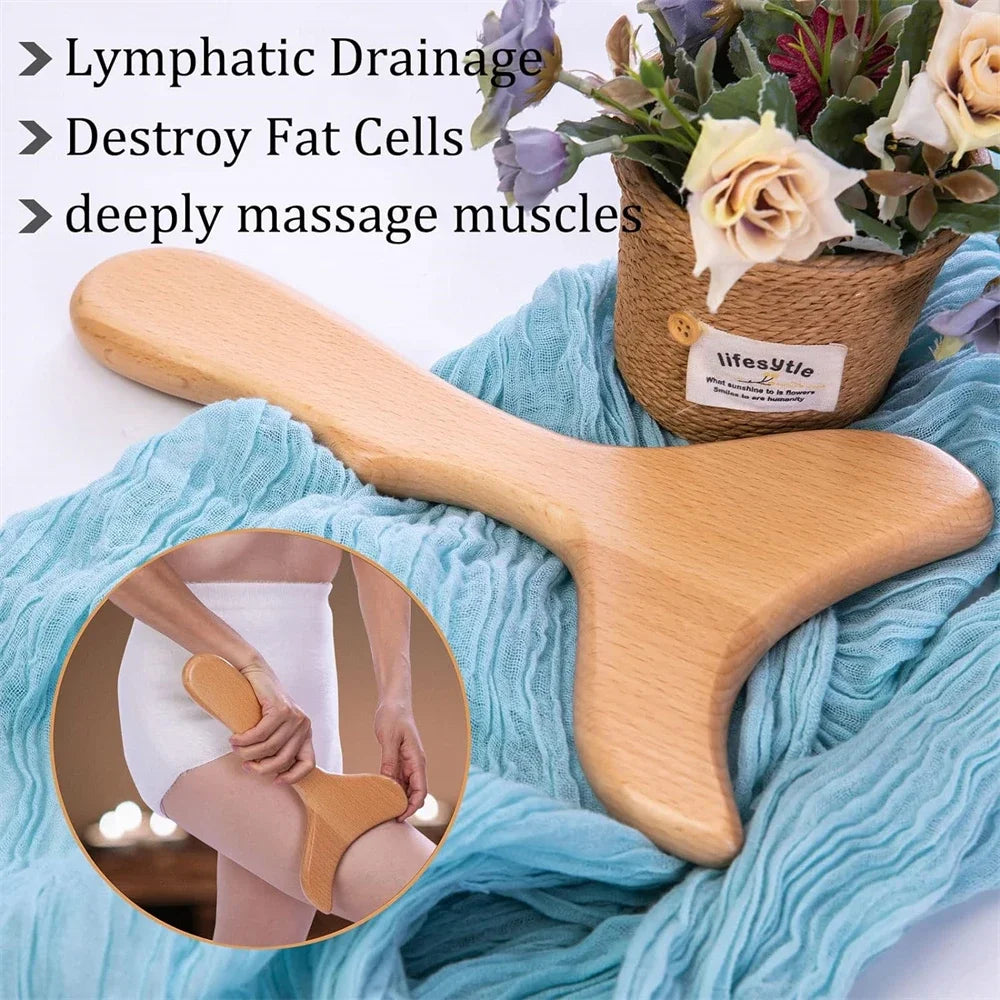 Povei Wood Therapy Massage Kit, Lymphatic Drainage and Gua Sha Tools