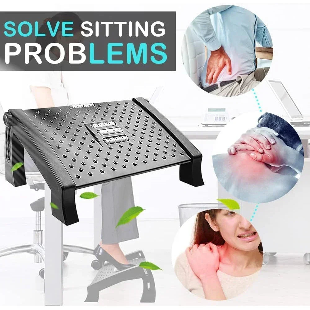 Povei Ergonomic Adjustable Foot Rest for Office Desk, Pressure Relief Under Desk Stool