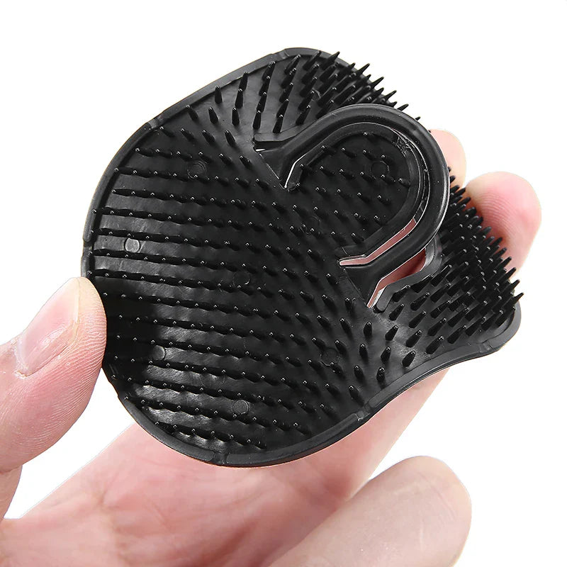 Povei Black Small Round Comb Set - Portable Finger Massage Hair Brush