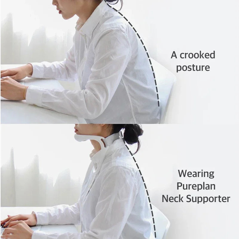 Povei Neck Stretcher Posture Corrector Brace: Improve Support, Relieve Pain, Adjustable Girth