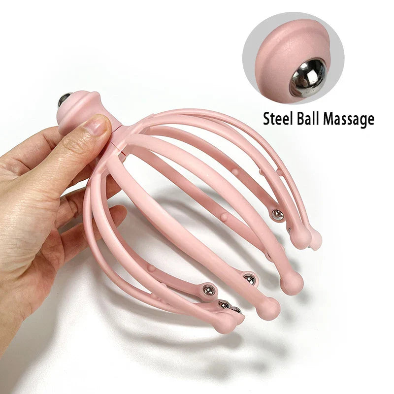 Povei Octopus Scalp Massager Head Neck Stress Relief Spa Tool Beauty Health Care