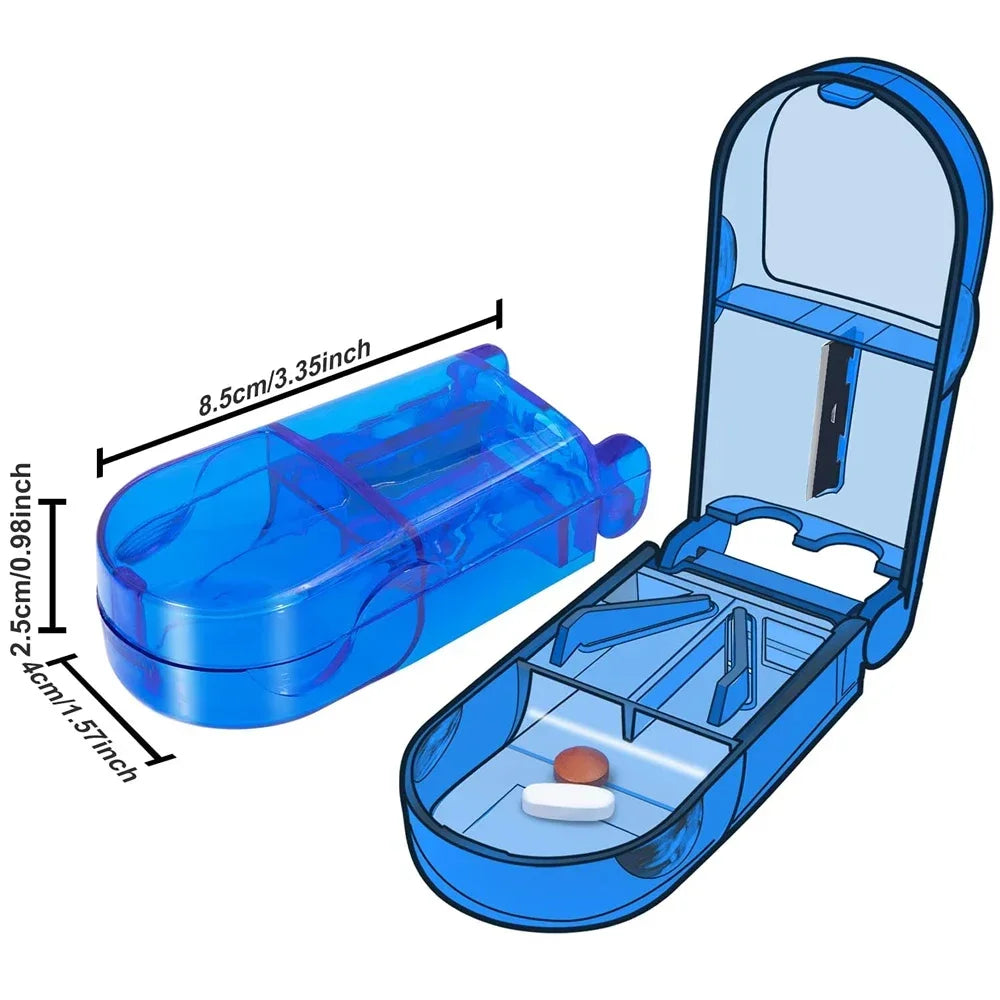 Povei Professional Pill Cutter & Box: Cut Small or Large Pills in Half