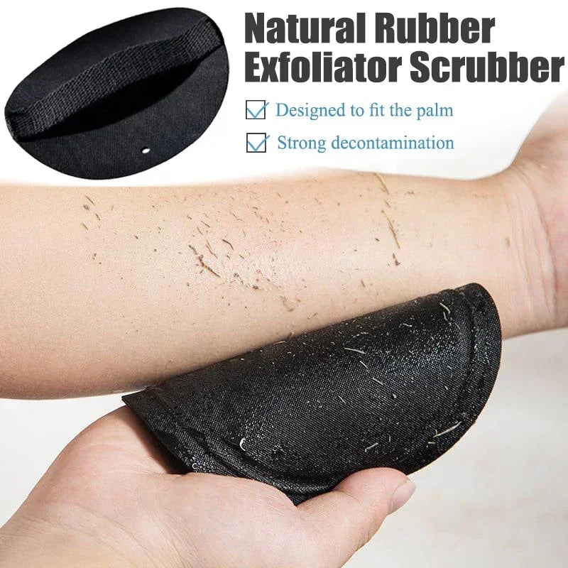 Povei Black Rubber Bath Brush Exfoliating Body Scrubber Shower Pads