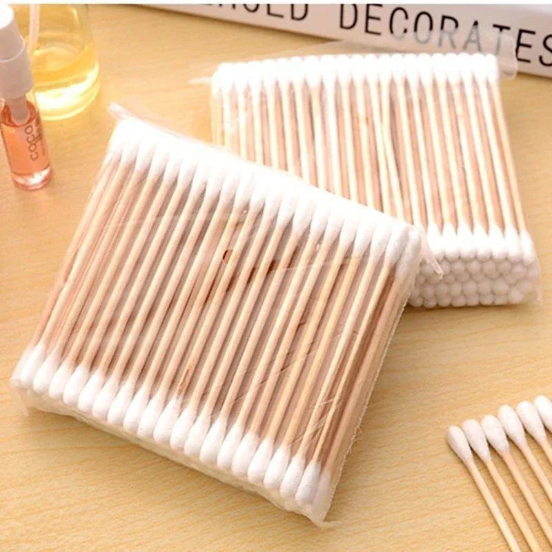 Povei Double Head Cotton Swabs for Nose, Ears & Makeup