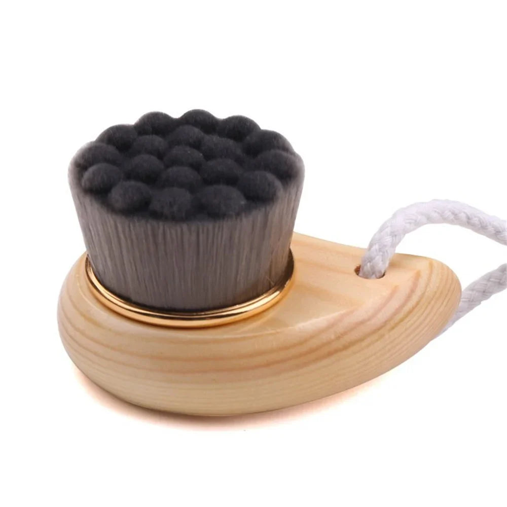 Povei Wooden Handle Facial Cleansing Brush