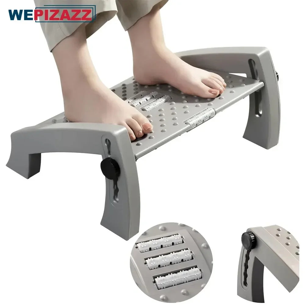 Povei Adjustable Under Desk Foot Rest - Promote Leg Circulation, Relieve Pressure