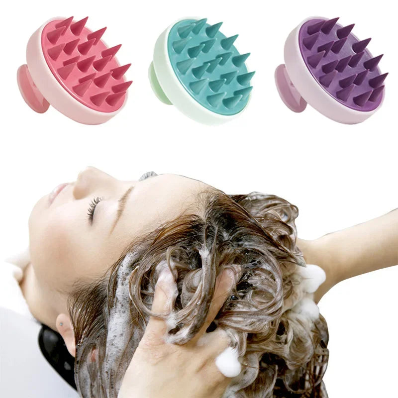 Povei Silicone Scalp Massager Shampoo Brush for Hair Care