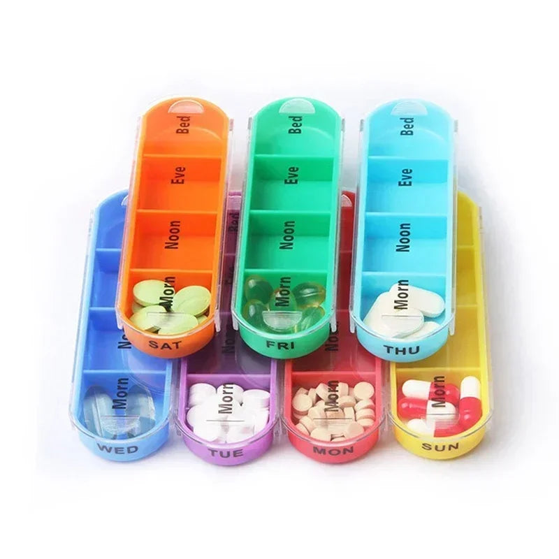 Povei Weekly Pill Box Organizer Notebook with 7 Days Storage