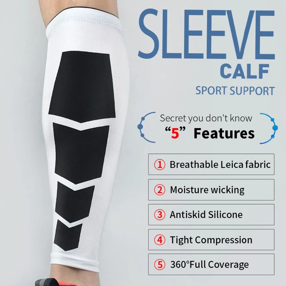 Povei Calf Compression Sleeves for Athletes: Supportive Footless Socks for Running, Football, Cycling