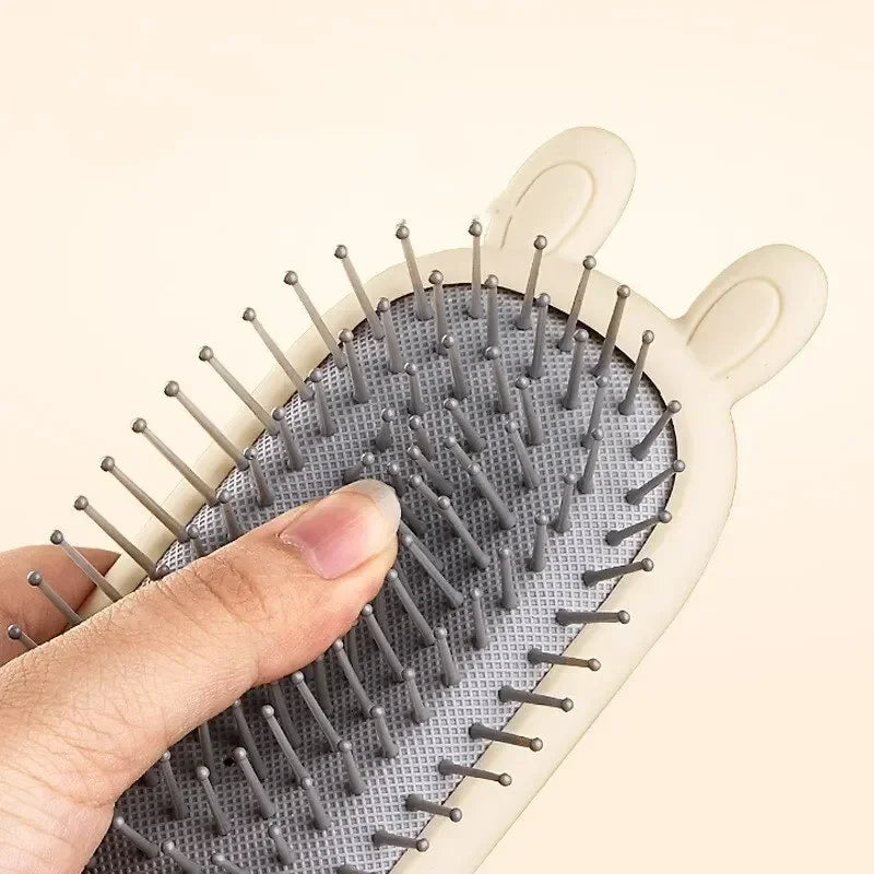 Povei Air Cushion Massage Cleaning Comb for Fluffy Long Hair - Anti Static Hairbrush