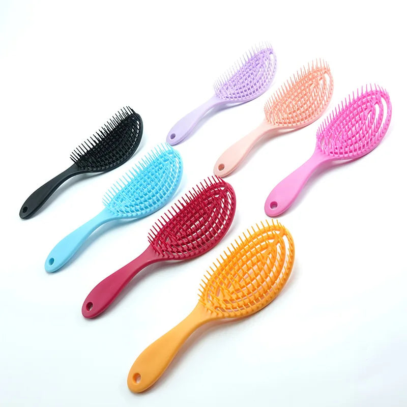 Povei Hollow Hair Comb Detangling Brush Massage Salon Styling Tool