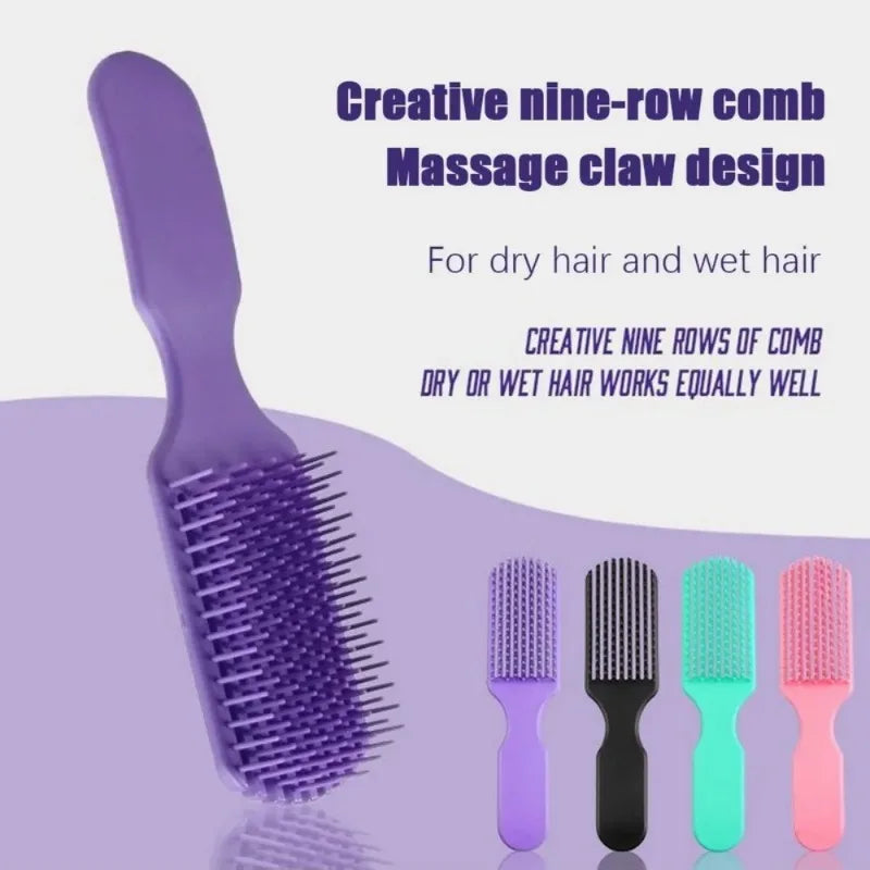 Povei Detangling Hair Brush: Anti-Static Massage Comb for Wet & Dry Curly Styling