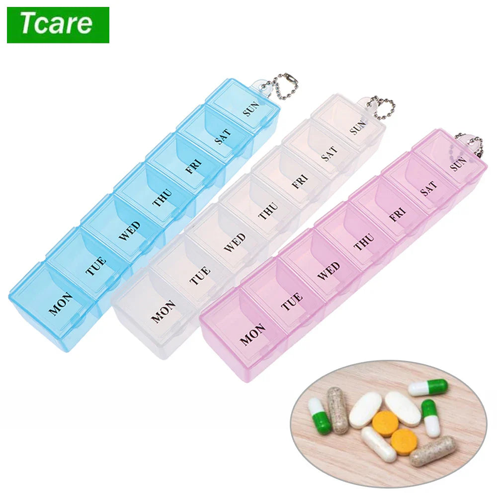 Povei 7-Day Pill Holder Weekly Medicine Organizer Case